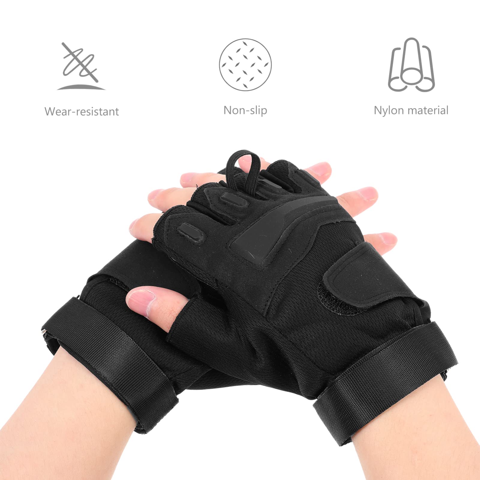 GALPADA guanti da ciclismo fitness guantini palestra kit per piercing all'orecchio guanti da equitazione antiscivolo guanti sportivi guanti da allenamento per uomo nylon Black