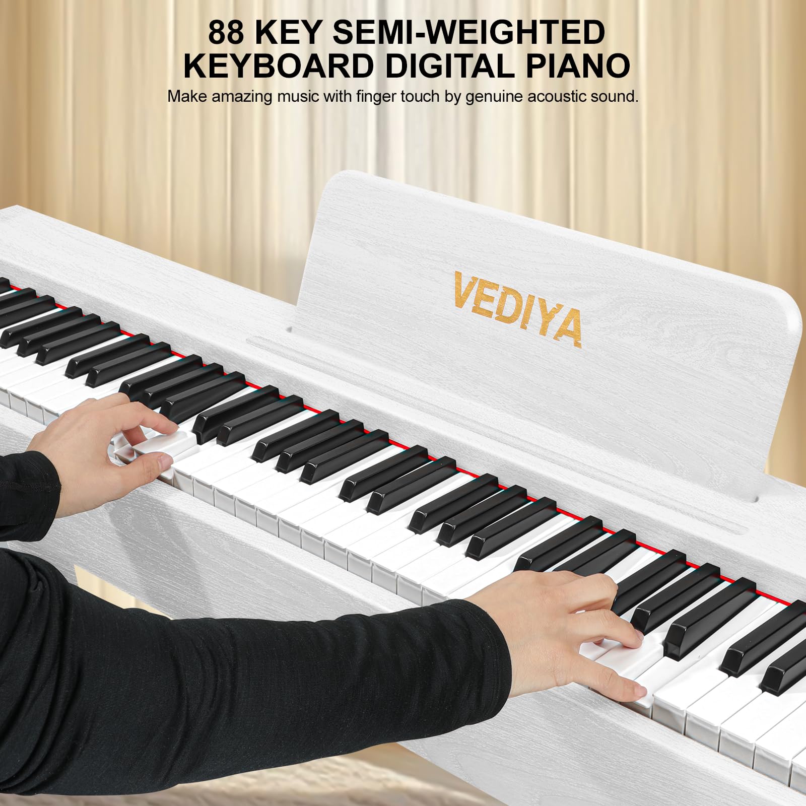 Amazon.com: Vediya Digital Piano 88 Keys Semi-Weighted Full Size
