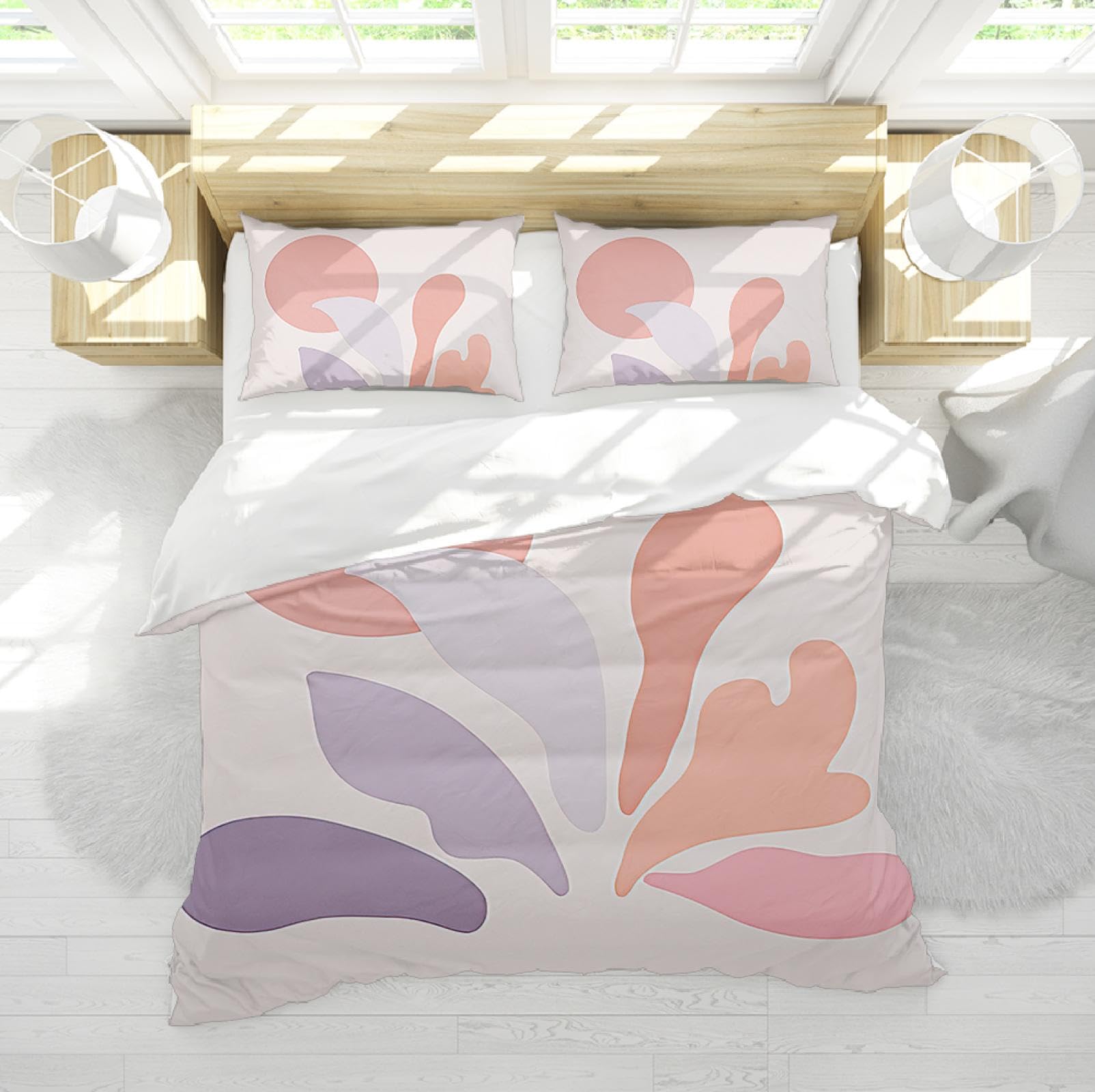 Housse de couette respirante 260x220 anti-glissement avec liens d'angle et zip