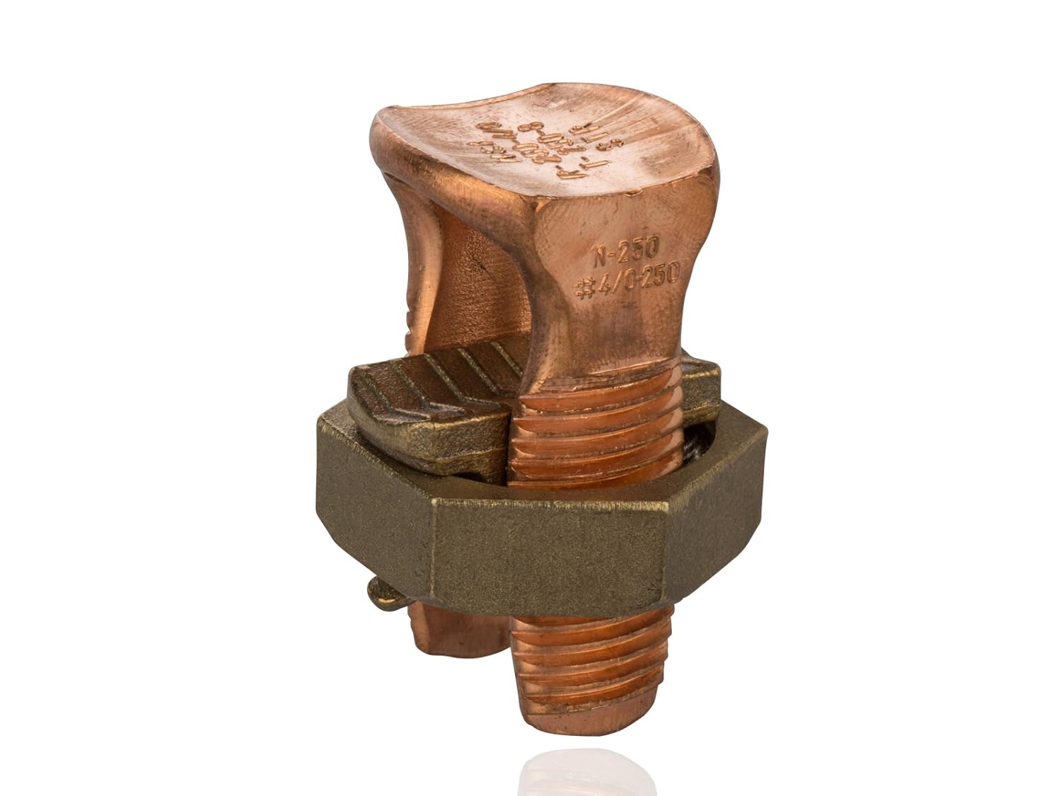 NSI N-250 Split Bolt Connector for Copper and Copperweld Wire, 0.325" - 0.575" Wire Diameter Range, 650lbs Torque