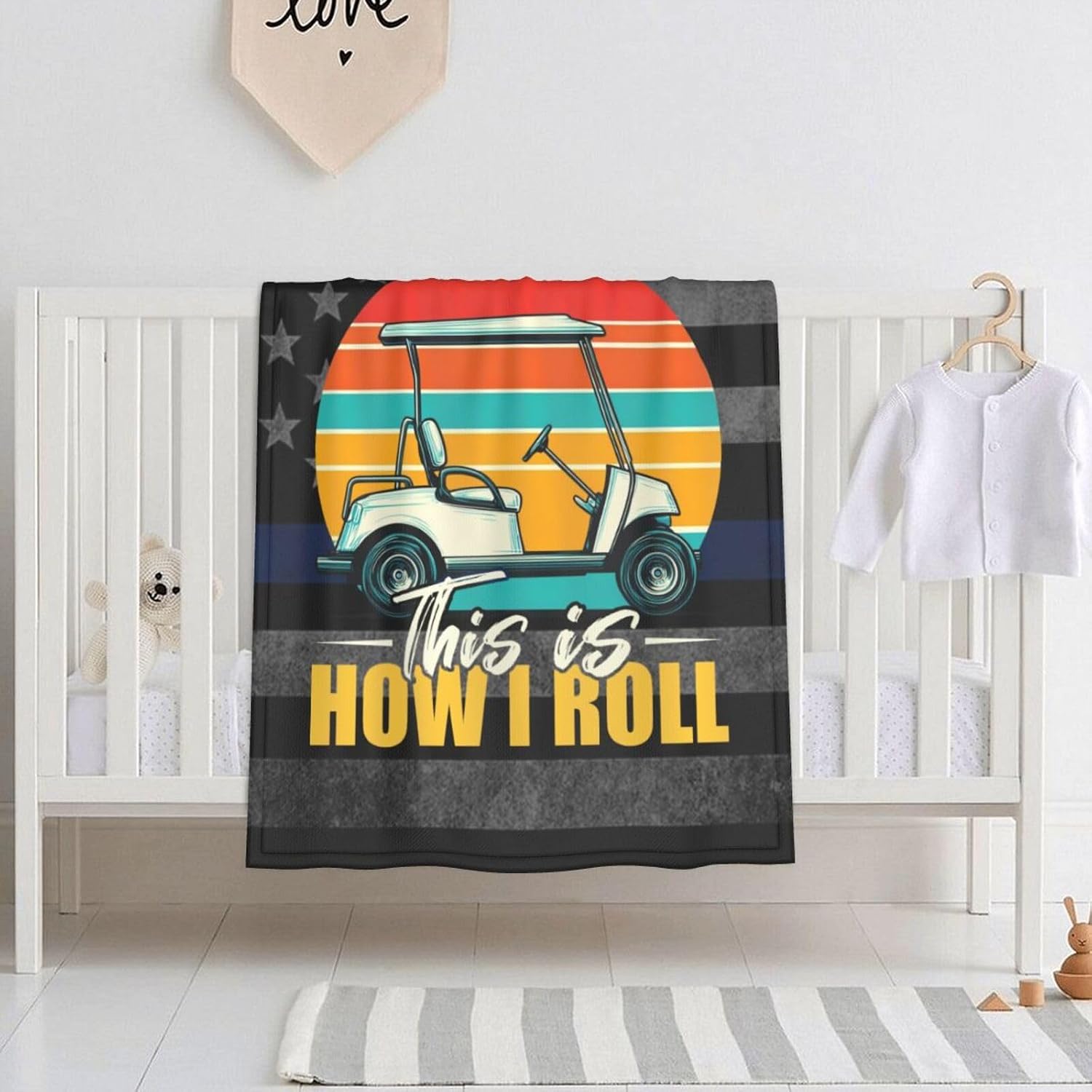 This is How I Roll Golf Cart 30x40 Inch Soft Blanket Cozy Stylish Safe for Baby in Comfort