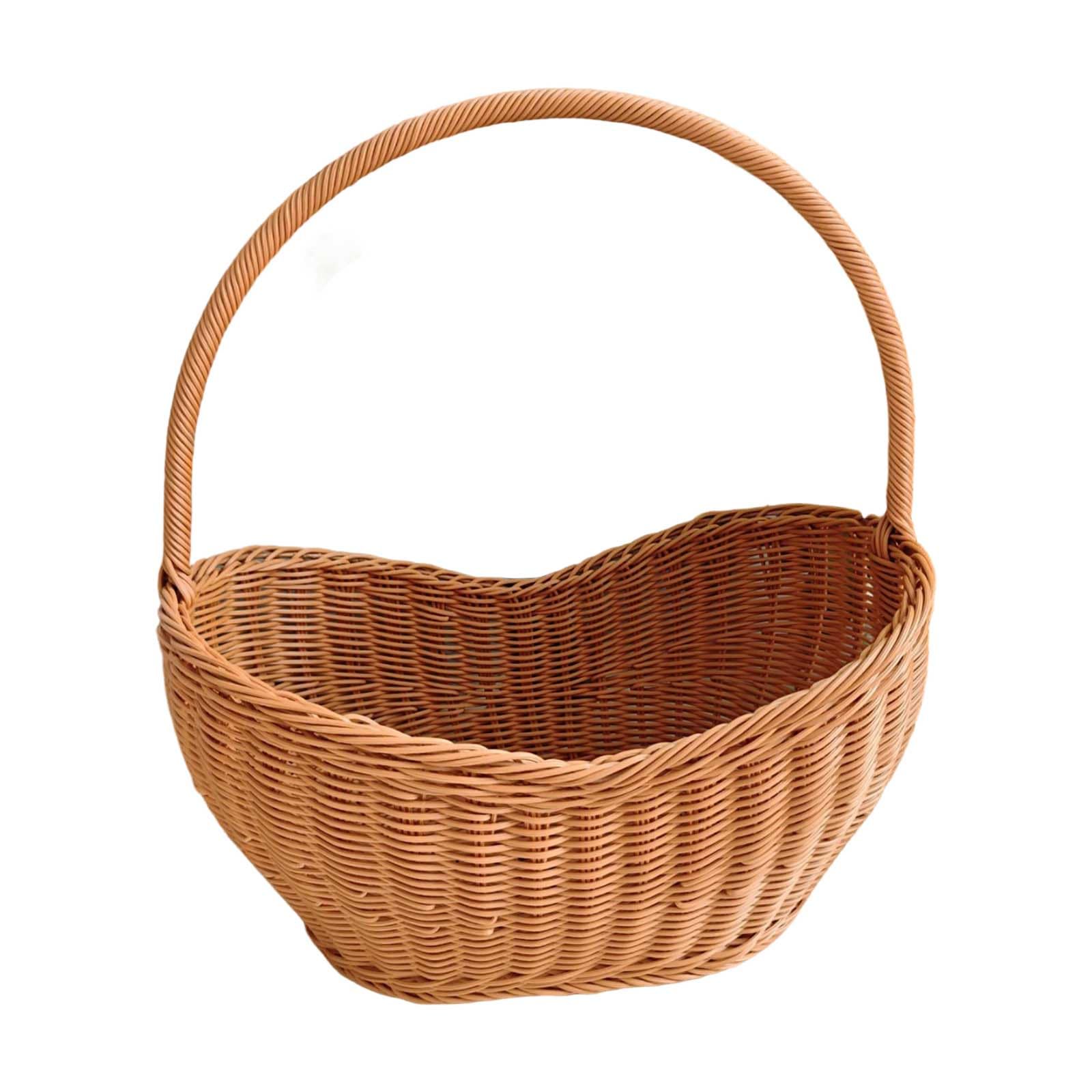 Panier de pique-nique tissé anti-écrasement pour transporter fruits et achats