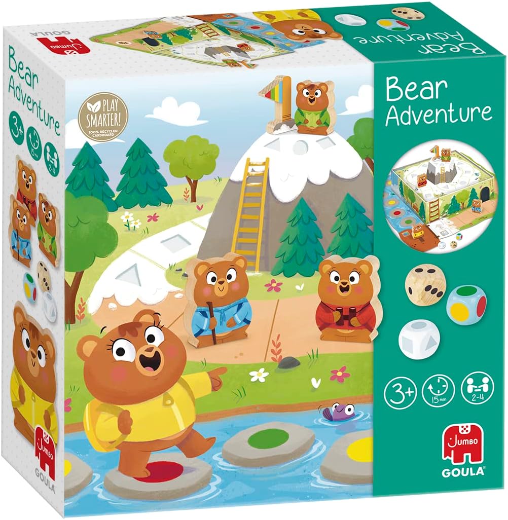 Bear Adventure - Kids Board Games, Capture the Flag Game - Reach the Mountain & Develop Early Learning Skills - Fun Puzzle Board Games for Children - For 2 to 4 Players, Ages 3 Years Plus
