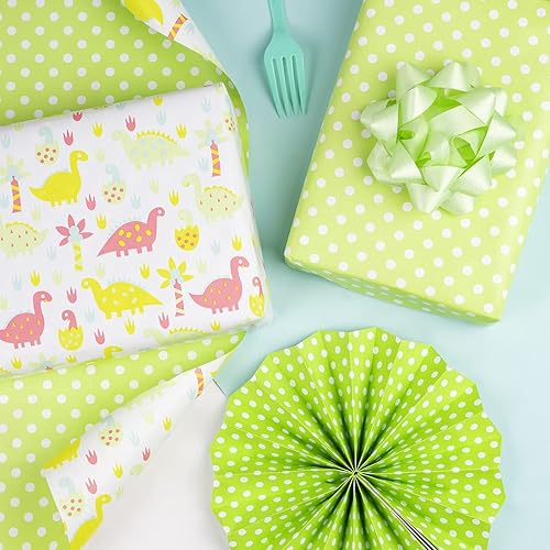 Vista 135 de WRAPAHOLIC Papel de regalo reversible, mini rollo, 17 pulgadas x 33 pies, adorable diseño de gato y azul sólido para cumpleaños, vacaciones