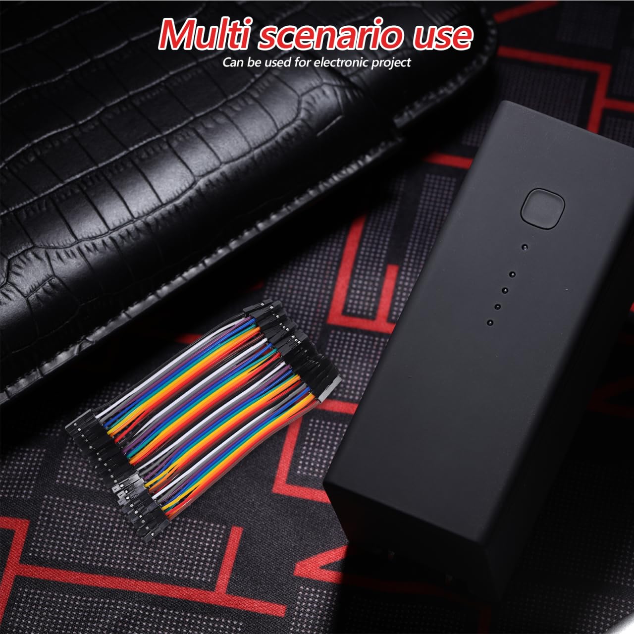 Veemoon Set di 40 cavi jumper femmina su presa 10 cm – 2,54 mm, dimensioni griglie, ponti metallici, per ESP32, flessibile e colorato, prototipazione a nastro, per elettronica fai da te