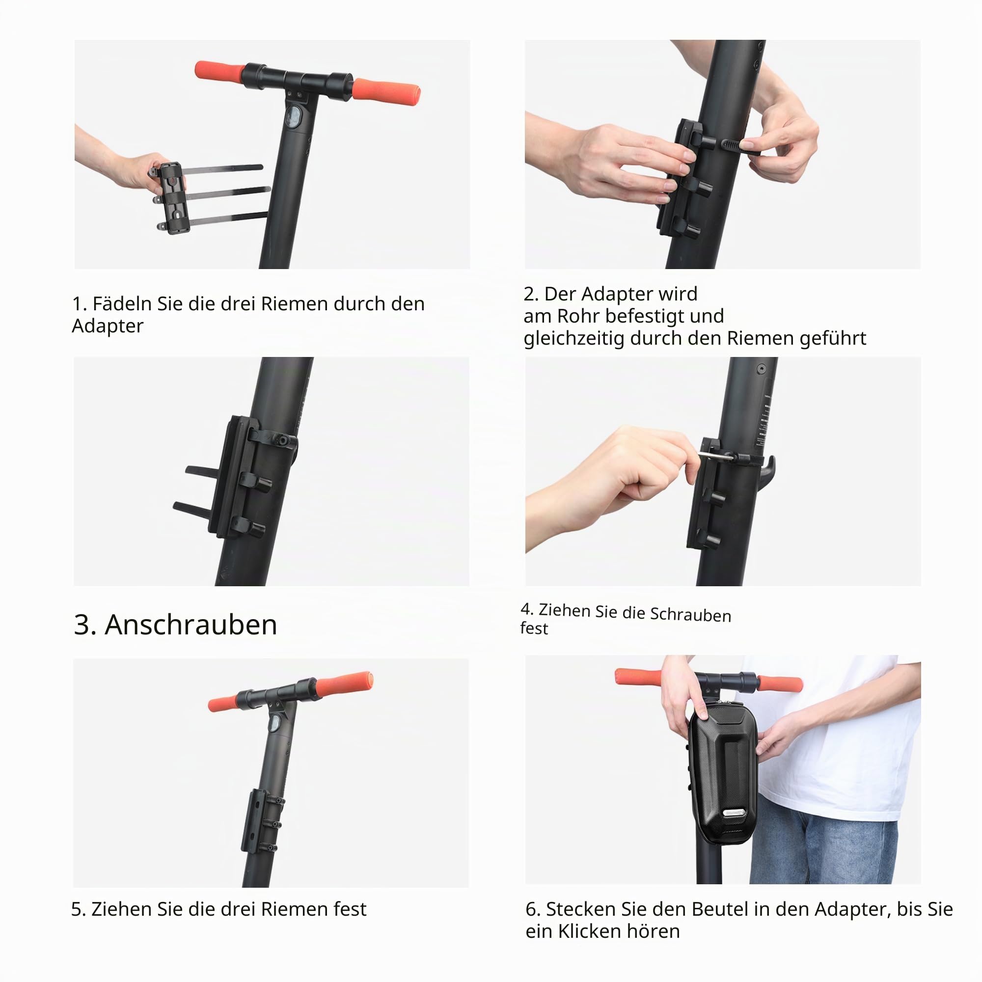 Rhinowalk E Scooter Tasche Lenkertasche für Elektroroller Quick Release wasserdichte Rollertasche Vordertasche für Roller Xiaomi Mijia/Sedway/Ninebot