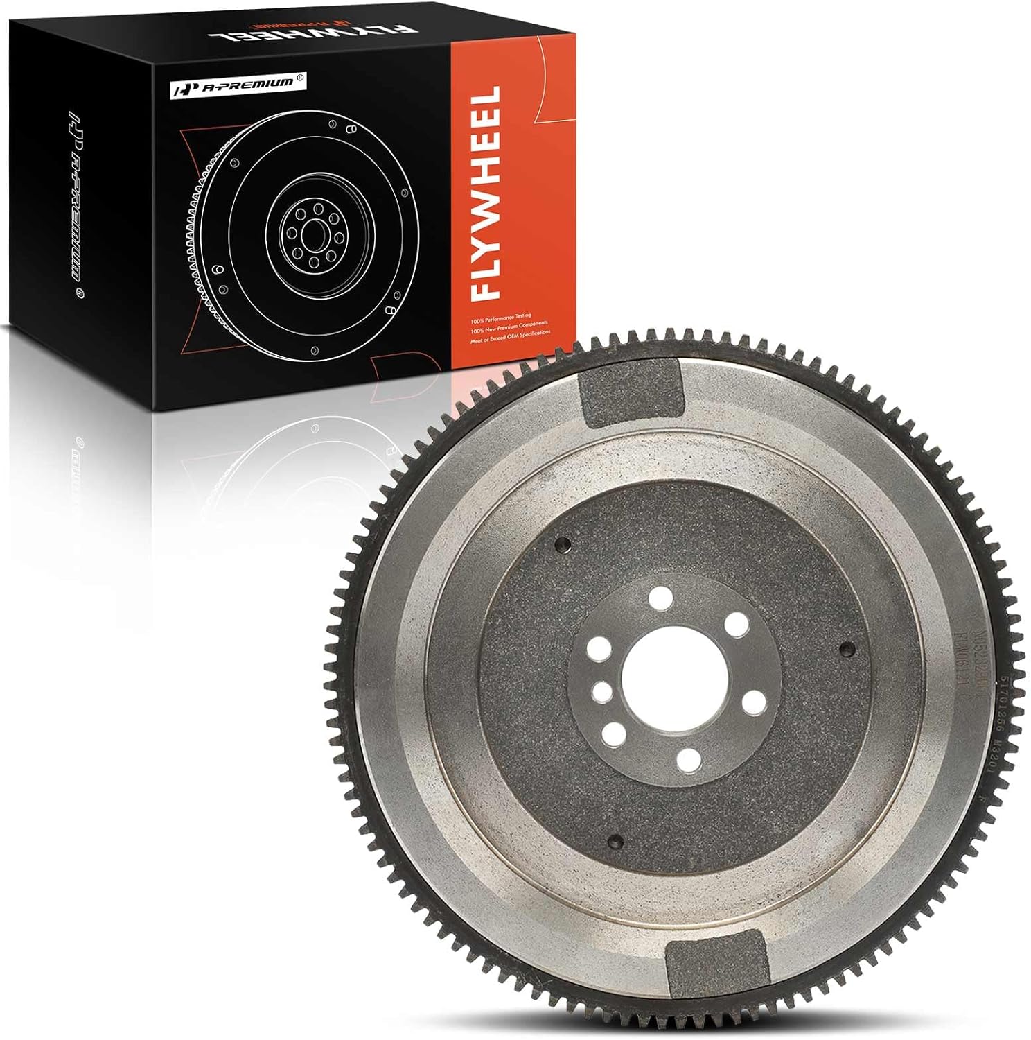 A-Premium Clutch Flywheel Compatible with Fiat 500 2012-2017 1.4L, Manual Transmission, 6 Bolt Holes, 116 Teeth, Replace# 5106121AA