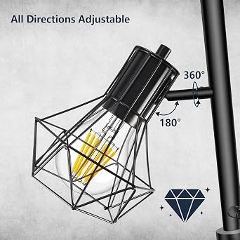 HiBay Industrial LED Floor Lamp 3-Light Farmhouse Floor Lamps [Energy Class F]