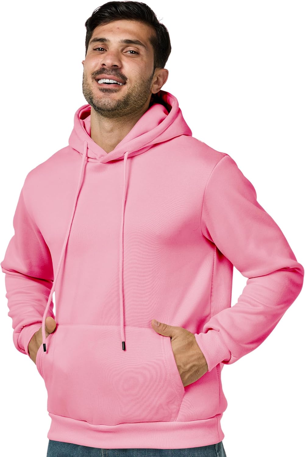 Mens Hoodies Pullover Casual Long Sleeve Drawstring Athletic Hooded Sweatshirt with Pockets - Image 2