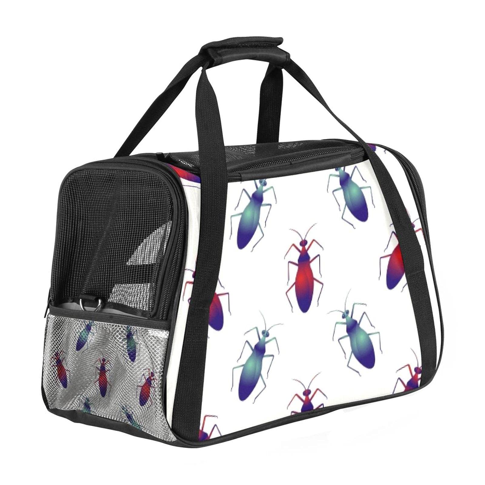 Sac de transport pour animal résistant avec motif insectes pour chat chien
