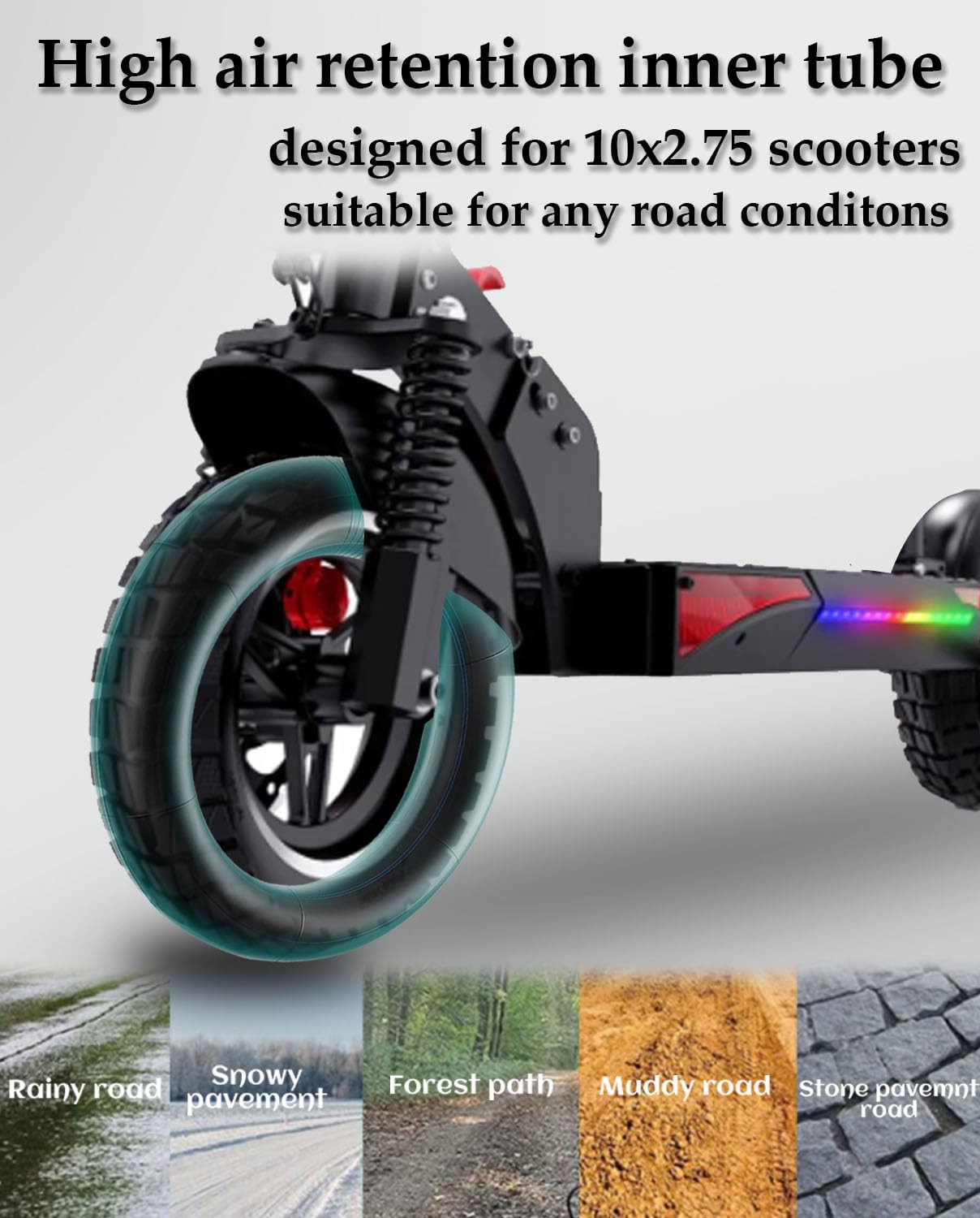 10x2.75-6.5 Pollici Pneumatici Interni ed Esterni Per Kugookirin G3, Speedway V2, Dualtron 3 e Altri Pneumatici Scooter, Universale con 10x2.70-6.5, 255x70, 70/65-6.5 Pneumatici originali