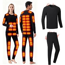 Heated Thermals Underwear Men Women: 42 Heating Zones Electric Thermal Long Johns Pants Set USB Base Layer