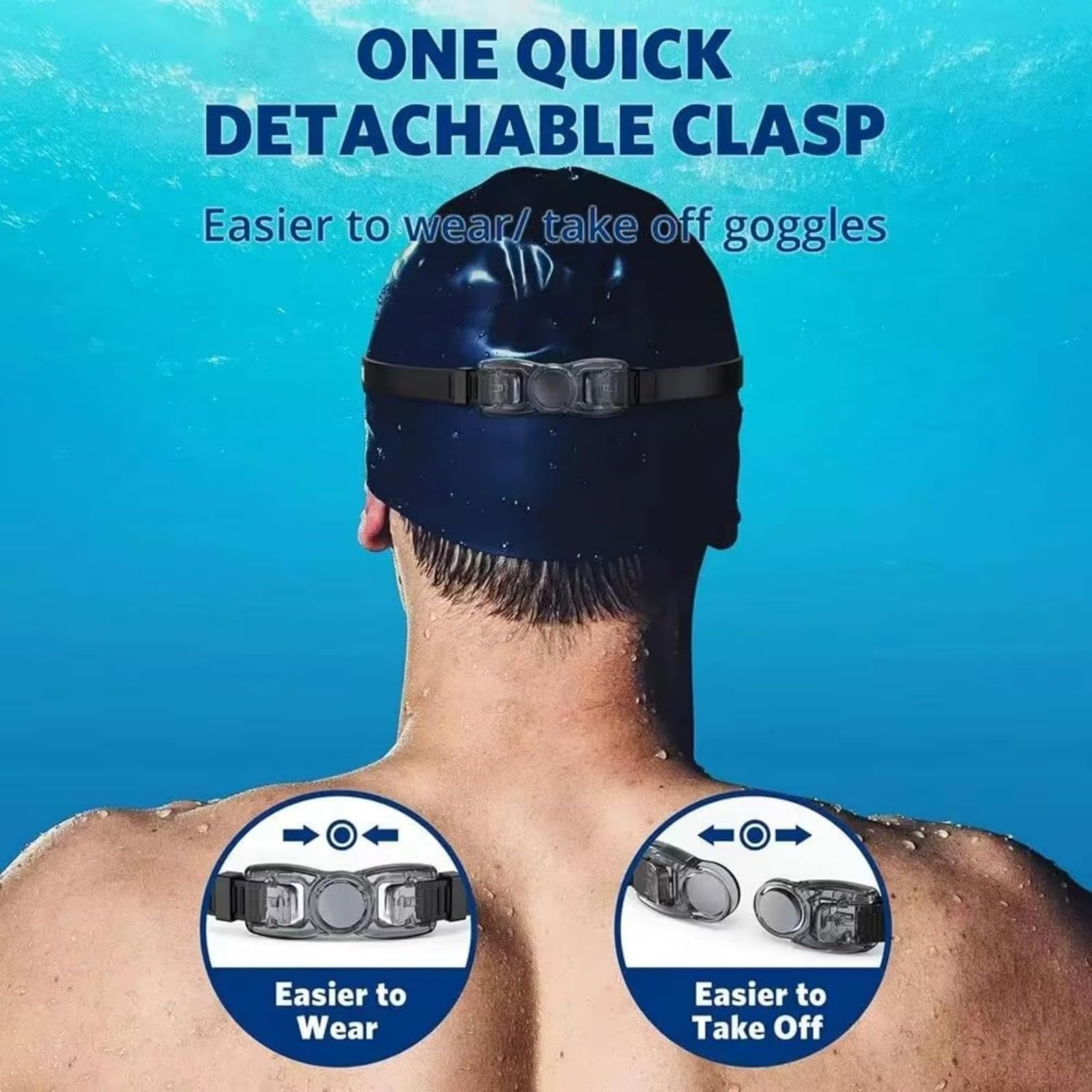 Occhialini da nuoto anti-appannamento, anti-UV, polarizzati, con ampia visuale, senza perdite, con cinturino regolabile, per adulti, uomini, donne, giovani