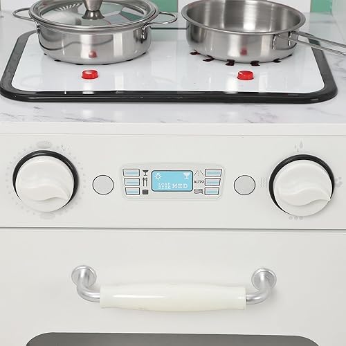 Miniatura 4 de Juego de cocina para niños, juego de cocina de madera, campana extractora, juguetes de cocina con luz de sonido, regalo para niñas y niños