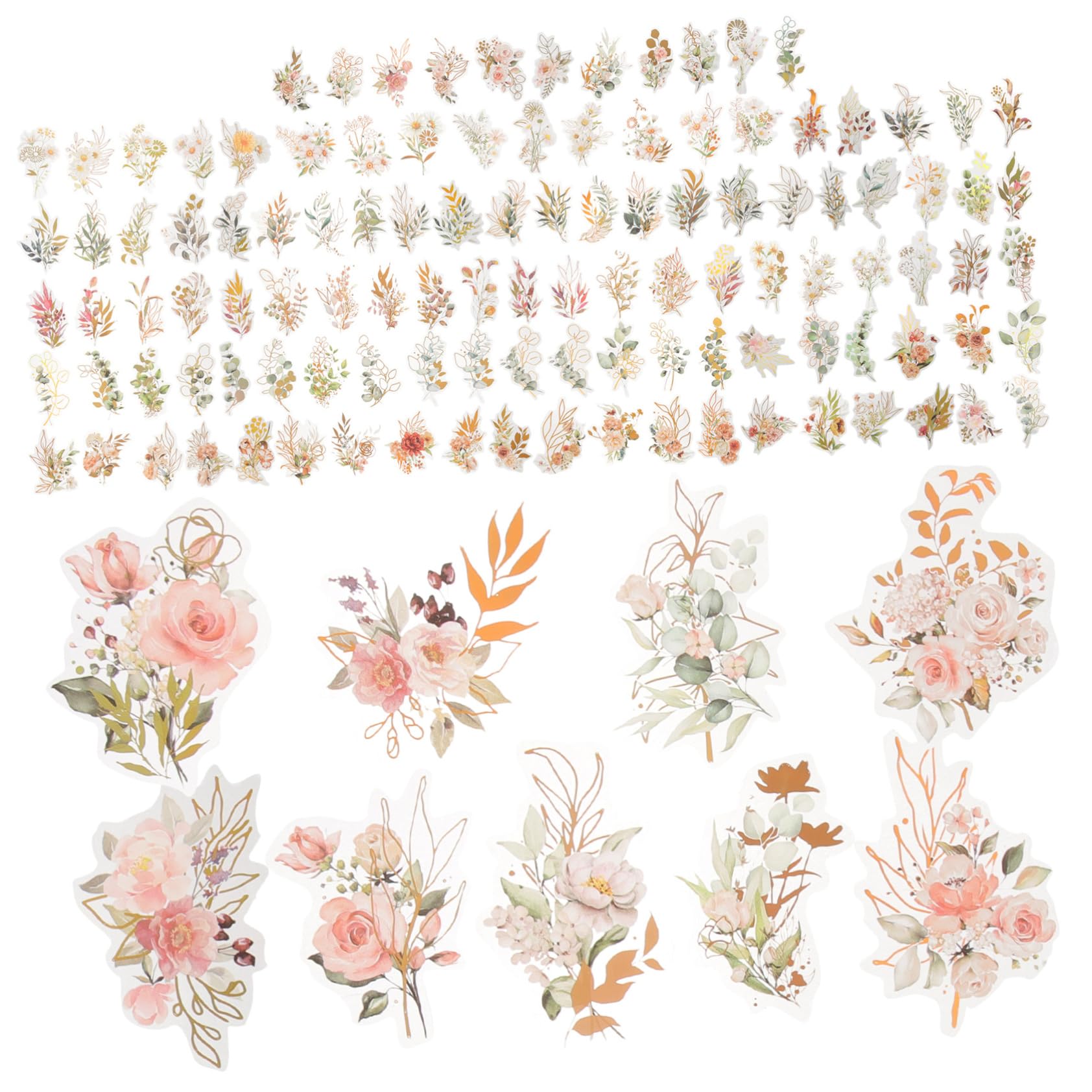HOMSFOU Pegatinas De Plantas Y Flores Holográficas Para Scrapbooking Decoración De Álbumes Y Manualidades Y Para Proyectos Diy Y Cumpleaños Y 240 Piezas X 4