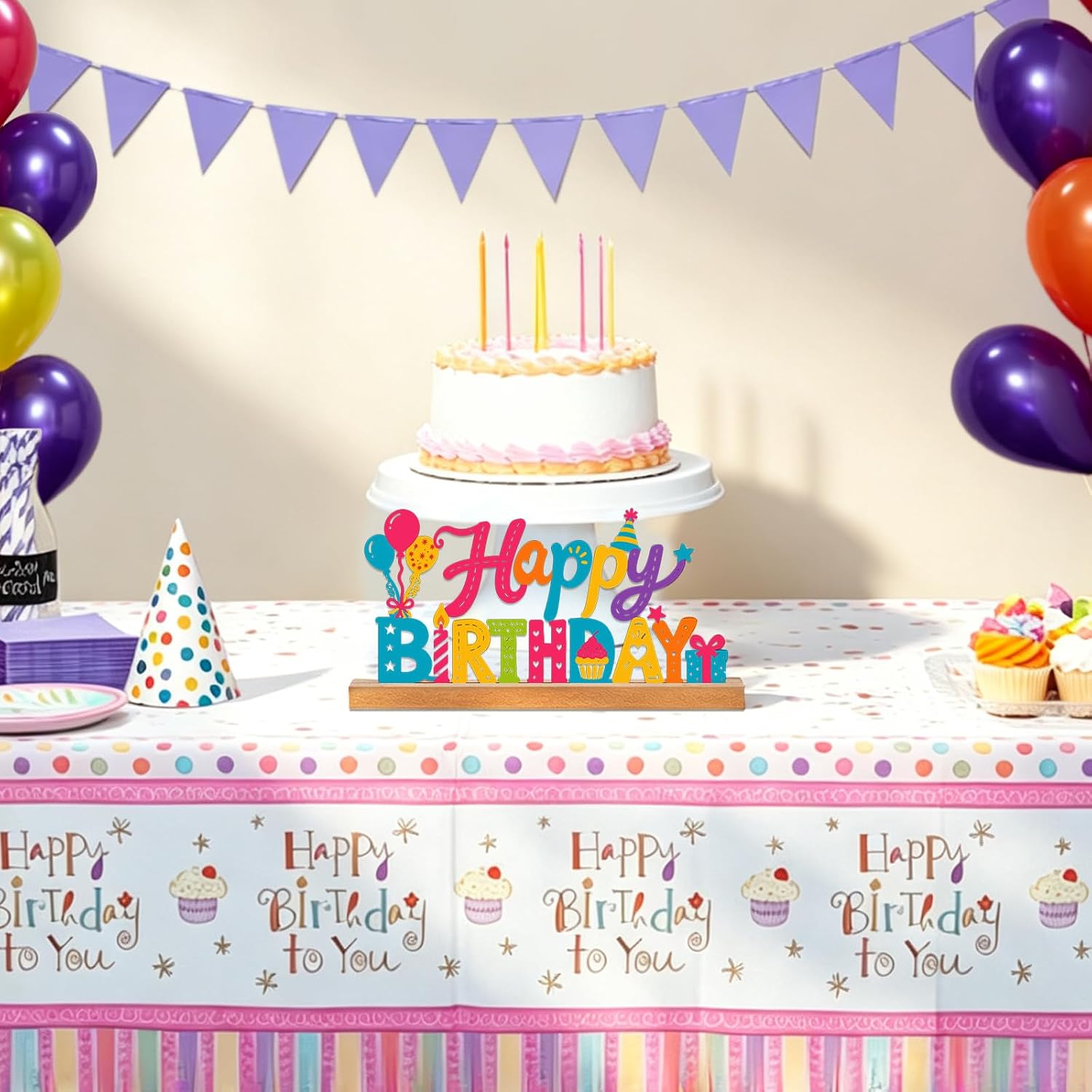 Happy Birthday Sign Centerpieces for Table,Birthday Desk Decorations