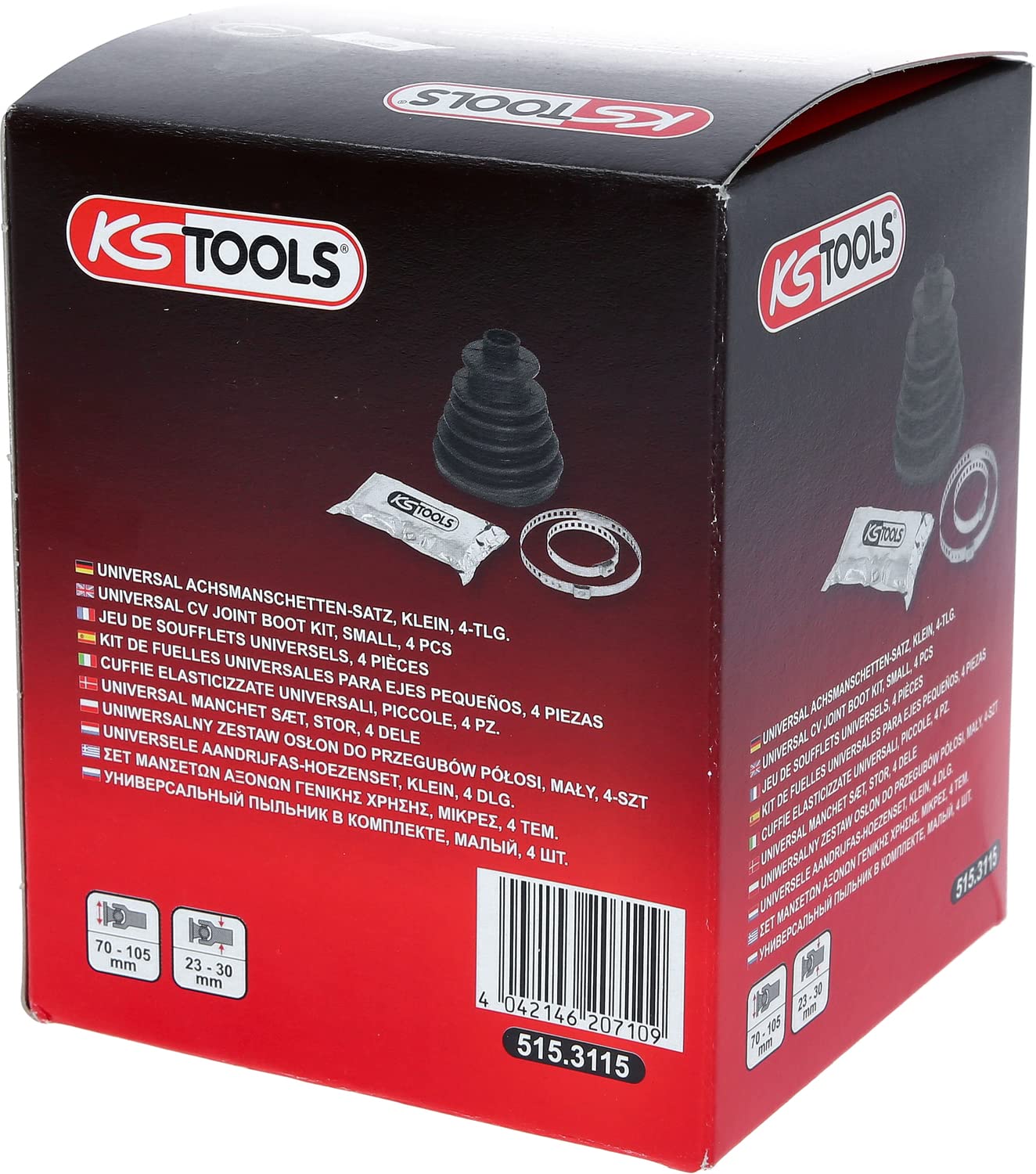 KS Tools 515.3115 Kit de manguitos de ejes universales, pequeños, 4 pzs. | Jeu universel de manchettes, petit, 4 pcs.