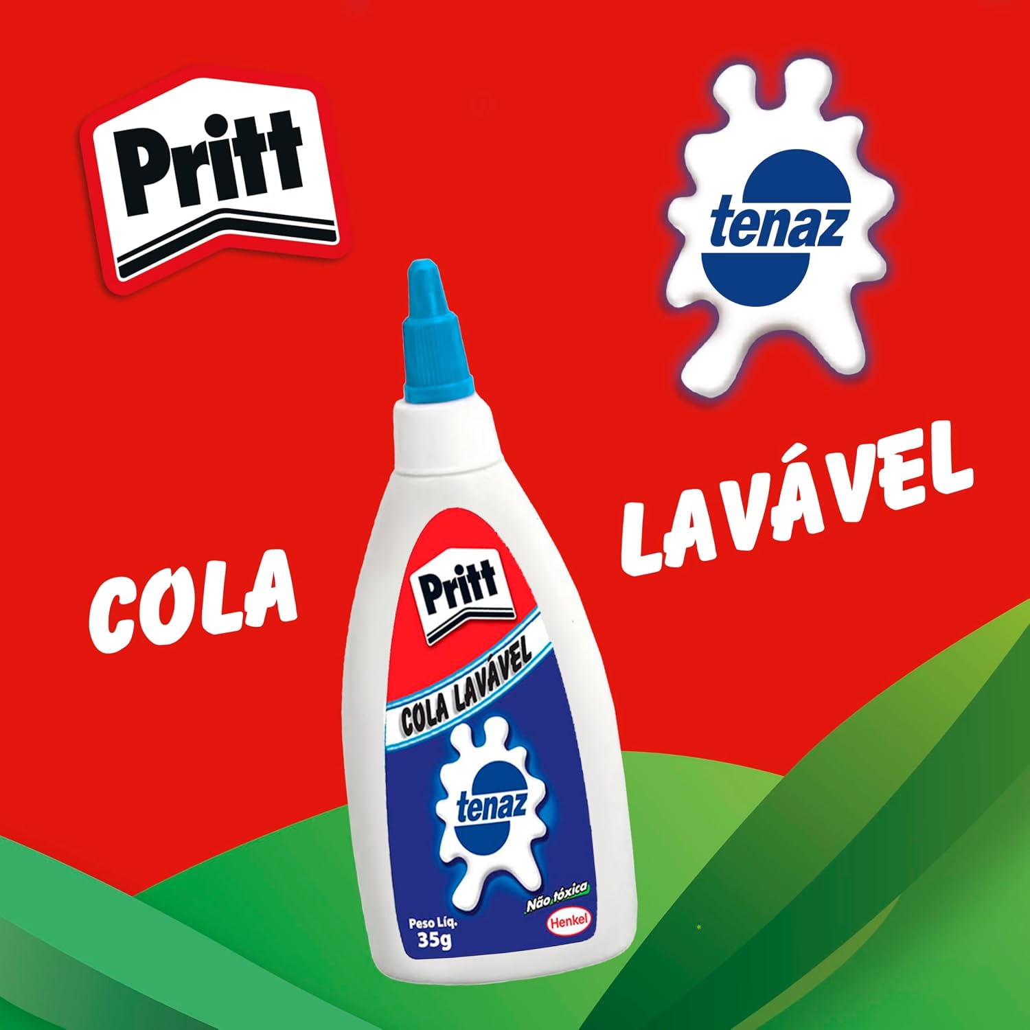 Cola Branca Pritt Tenaz, ideal para uso em casa, escola ou escritório, transparente, Cola escolar atóxica adequada para crianças, Embalagem 1x35g Cola Branca Pritt Tenaz, ideal para uso em casa, escola ou escritório, transparente, Cola escolar atóxica adequada para crianças, Embalagem 1x35g