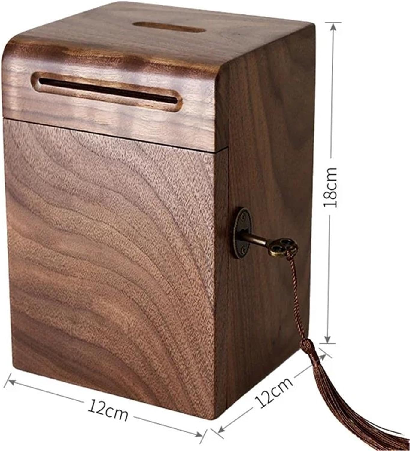 ジュエリーケース 持ち運び クルミ製手作り貯金箱 ロック付き 木製安全コインジャー 大人用ホームデコレーション貯金箱 無垢材貯金箱（ -  FIRAWASPORT.COM