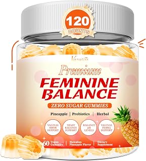 Pineapple Gummies for Women PH Balance – Feminine Balance Gummies for Women’s – with Vaginal Probiotics & Cranberry, 120 Count, Vegetarian Friendly