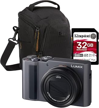 Lumix ZS300 Compact Point and Shoot 4K Digital Camera Silver Bundle | Memory Card, 3 items