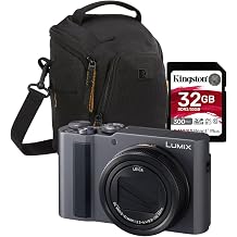 LUMIX ZS300 Compact Point and Shoot 4K Digital Camera Silver Bundle with Memory Card and Camera Bag 3 Items