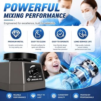 4 Lab Vibrator, 100 W Oscillator, Knob Speed Control, Efficient Bubble Removal for Plaster, Epoxy Resin,Gypsum Mixing Machine