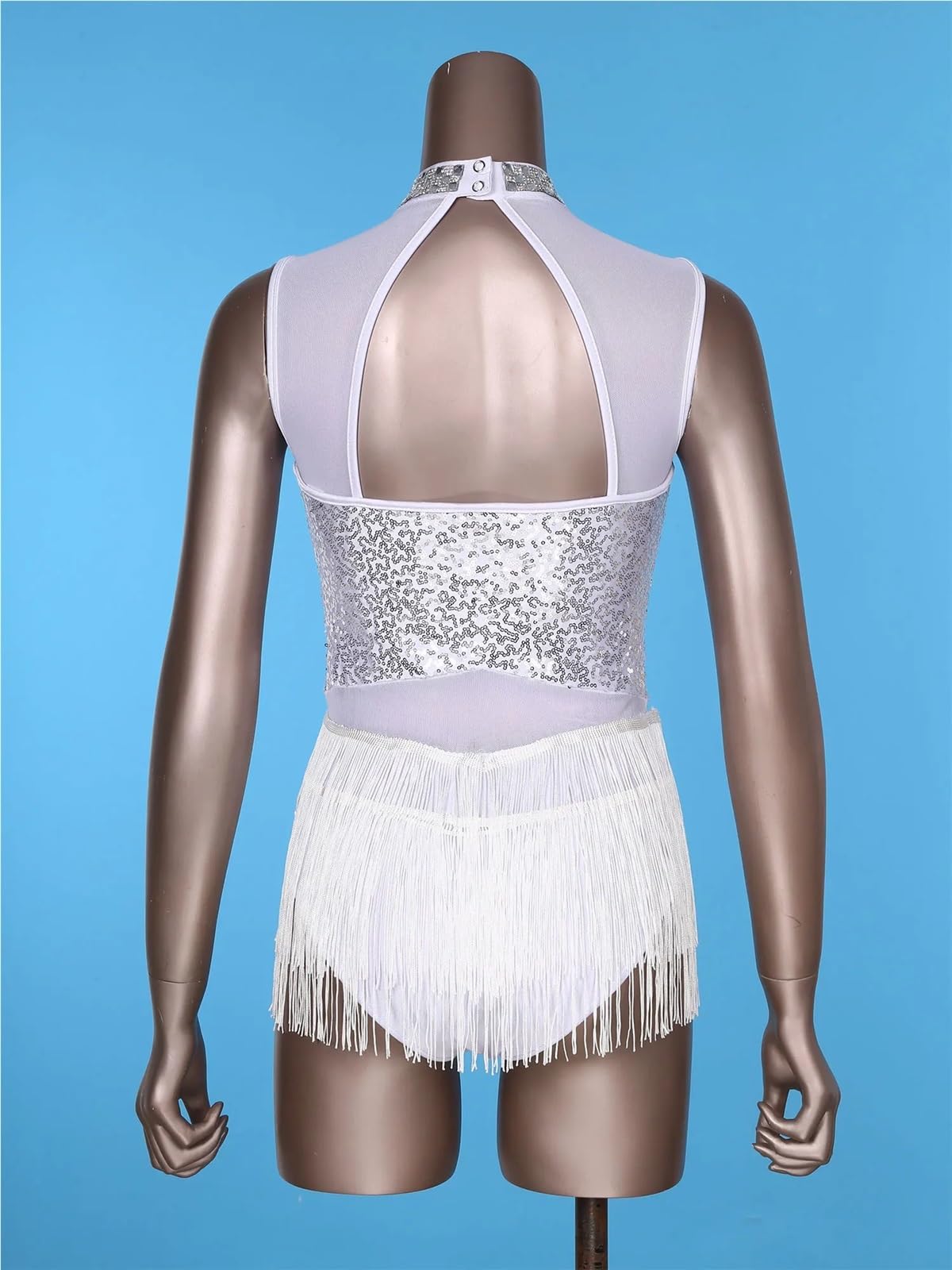 Abito body da ballo latino donna con guanti in rete
