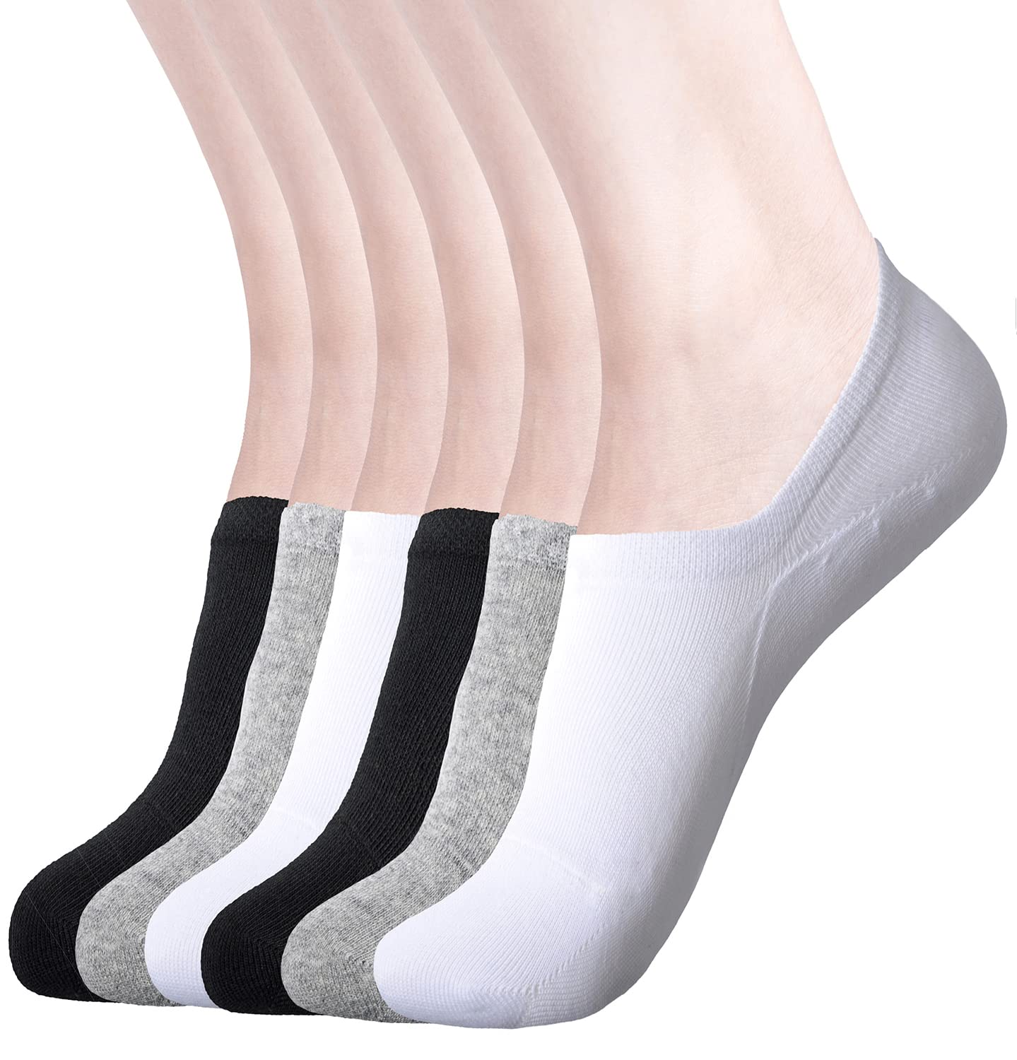 DIBAOLONGWomens No Show Socks Non Slip Flat Boat Line Low Cut Socks (6-12 Packs)