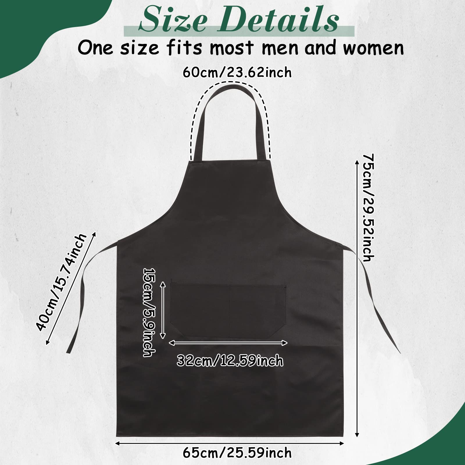 Geosar 20 Pcs Unisex Chef Aprons for Men Adjustable Bib Apron with 2 Pockets Cooking Aprons for Women for Kitchen Restaurant Coffee House Home School Gardening Baking BBQ - Image 2
