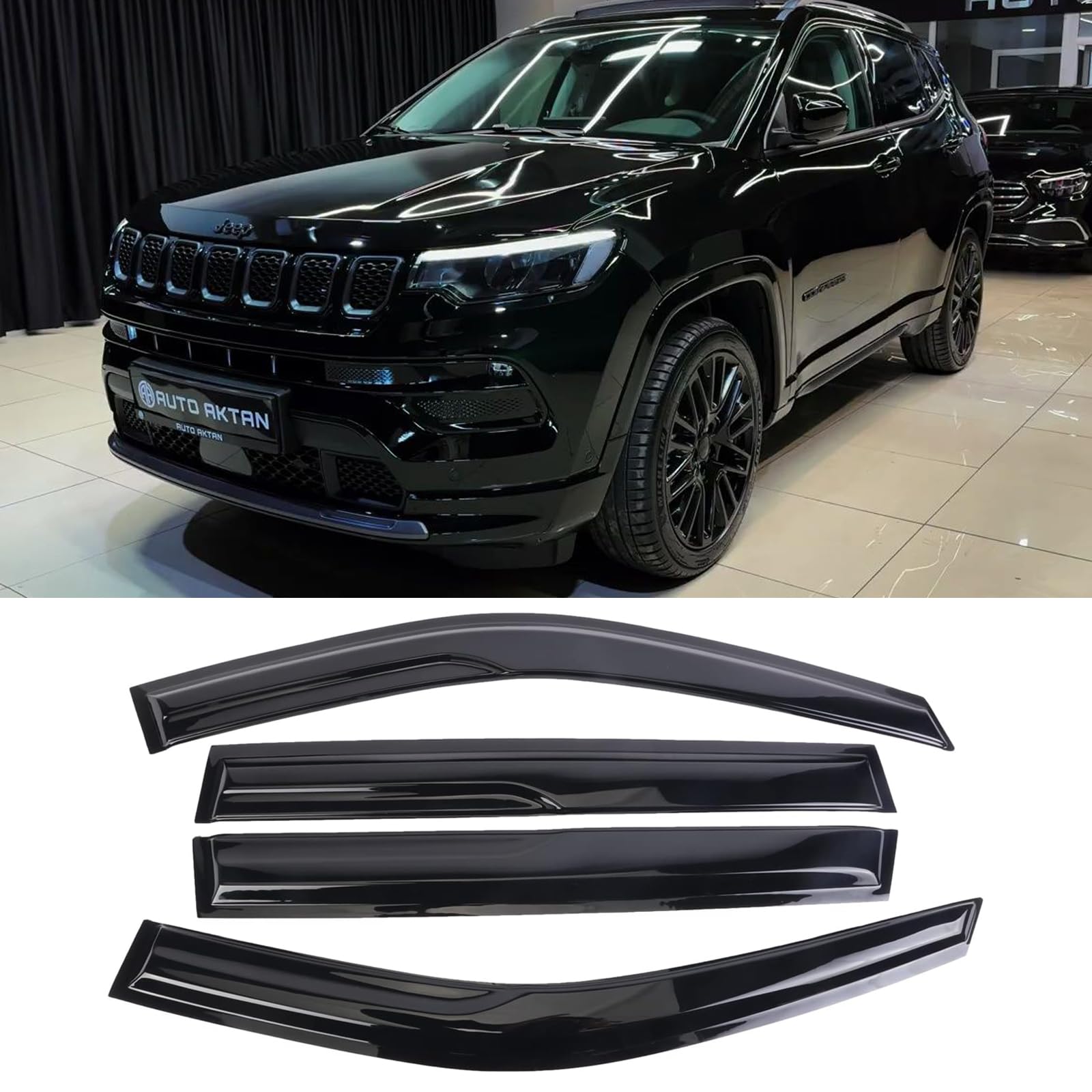 Photo 1 of SONTIAN Rain Guards Tape-On Window Vent Visor Fit 2017-2023 Jeep Compass Window Wind Deflector 4pcs Vent Shade?Window Rain Deflectors Accessories?Window rain Guards Accessories