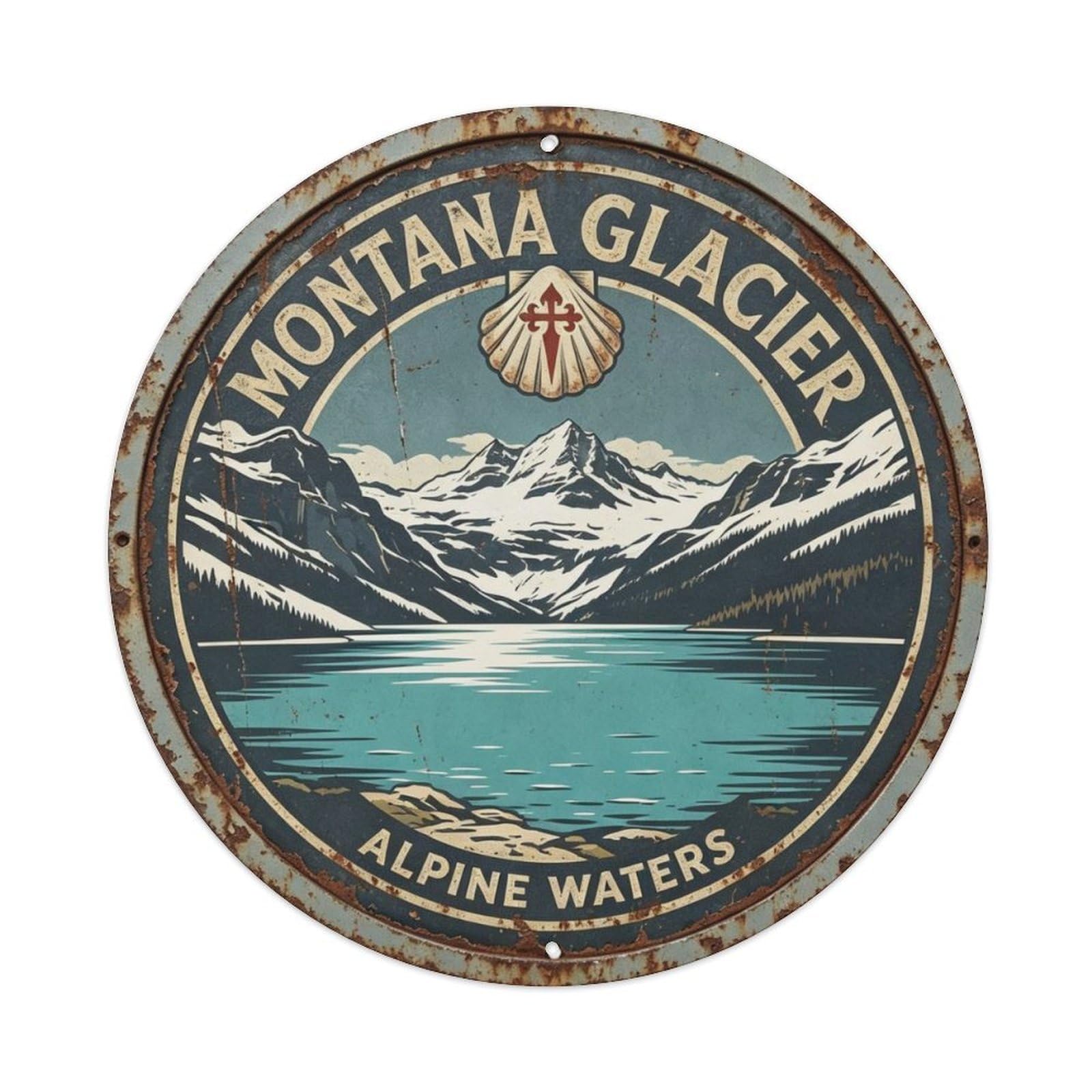 Montana Glacier Park Metal Tin Sign Plaque