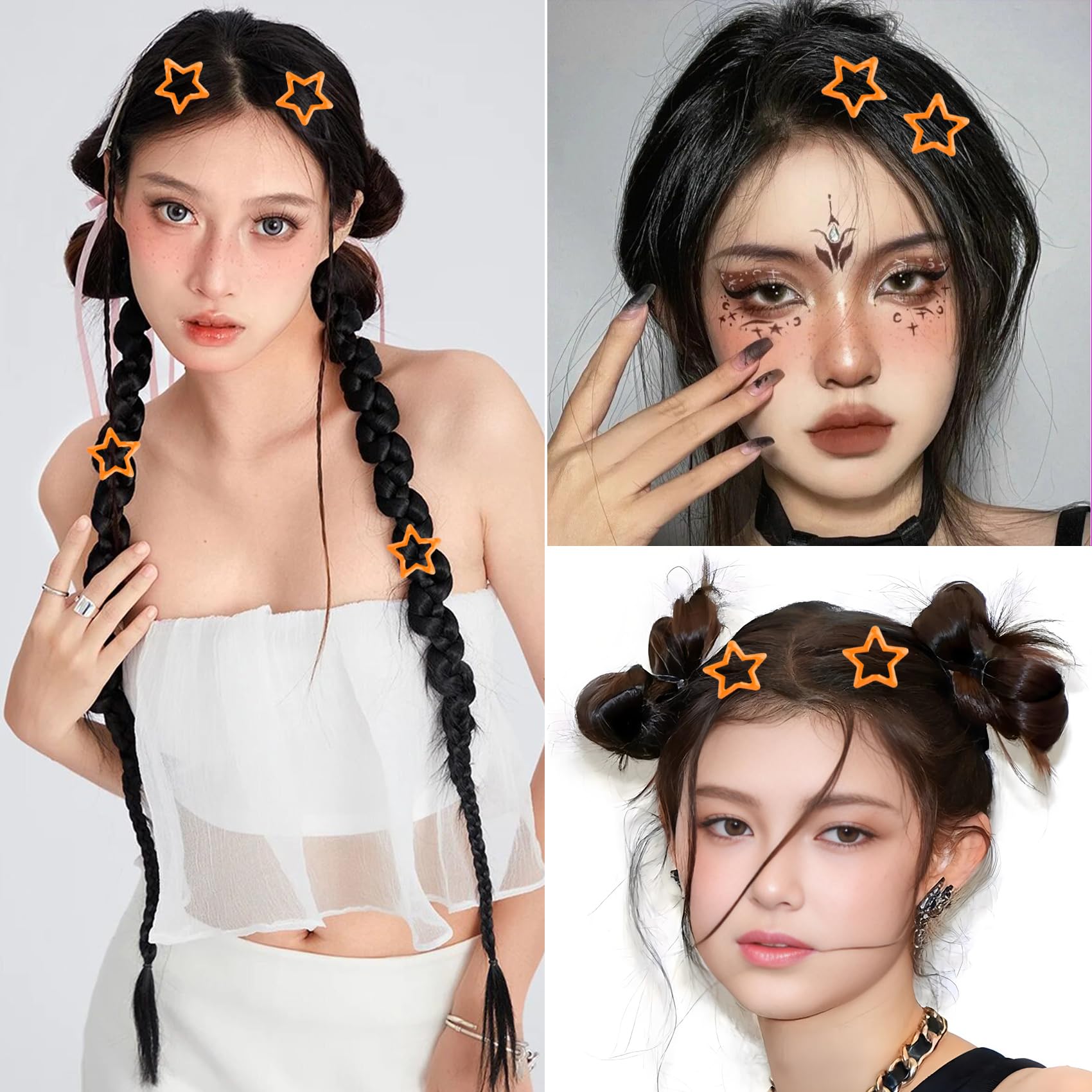 Amazon.co.jp: Alpinleux 20個 オレンジスターヘアクリップ