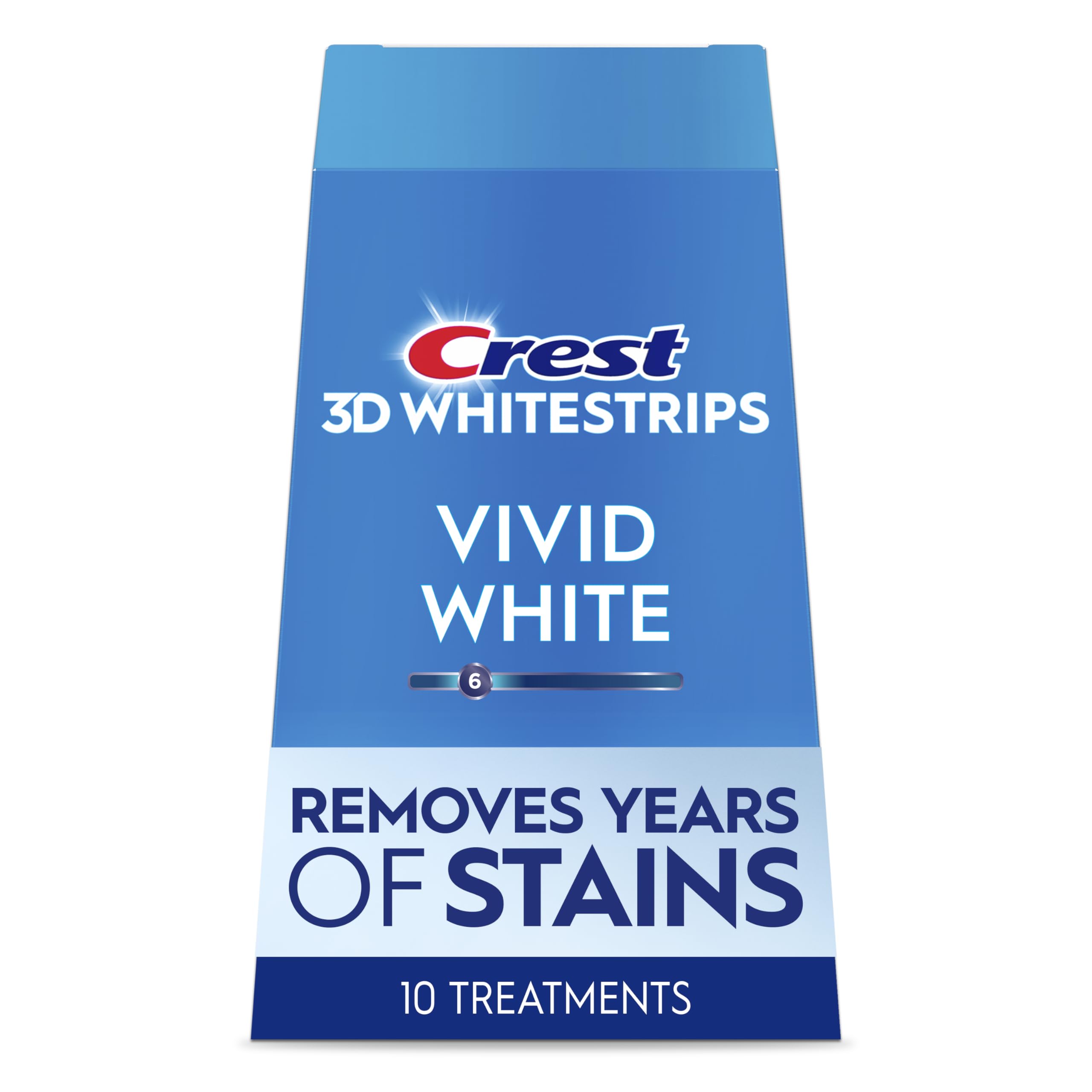Crest 3D Whitestrips Vivid White At-home Teeth Whitening Kit 10 Treatments 6 Levels Whiter