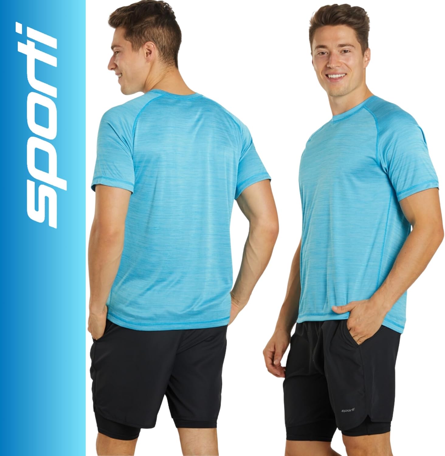 Sporti Men's S/S UPF 50+ Swim Shirt - Rashguard for Men - Comfortable Men's Rash Guard Shirts - Image 2