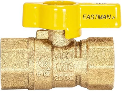 Miniatura 5 de Eastman Válvula de bola de gas recta FIP de 12 pulgada con mango de 14 vuelta, accesorio de plomería de latón, 60009
