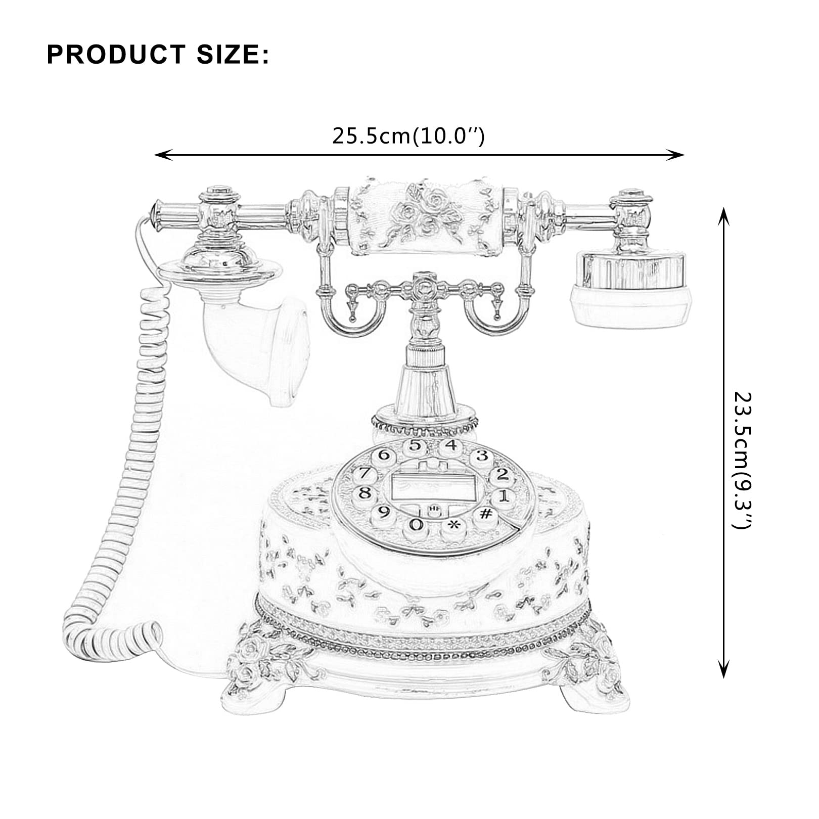 Festnetztelefon mit Schnur für Zuhause, Retro-Haustelefon im altmodischen Stil mit Wählscheibe, antikes Telefon, Neuheit