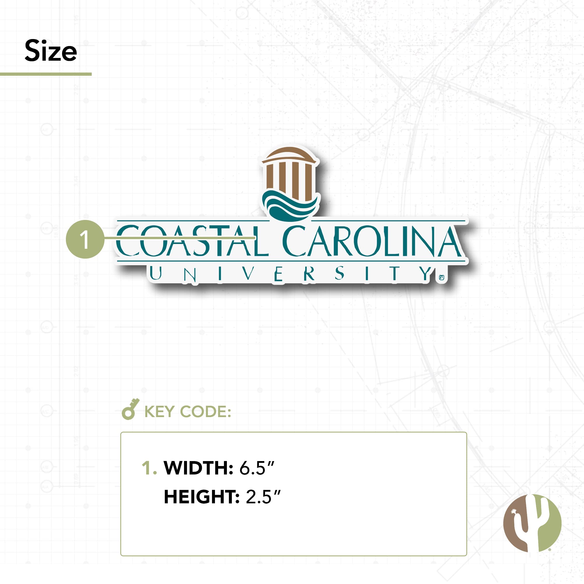 Desert Cactus Coastal Carolina University Stickers - Officially Licensed CCU Chanticleers Vinyl Decals (Type 5-1)