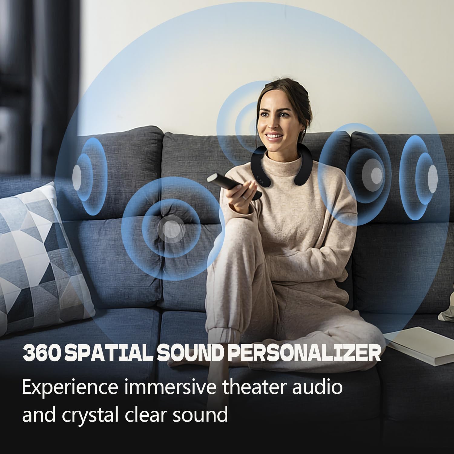 Wireless Neck Speakers - 3D Surround Sound & Ergonomic Design, 24H Playtime,Fashionable Style for Gym/Travel Home, Office, and Outdoors