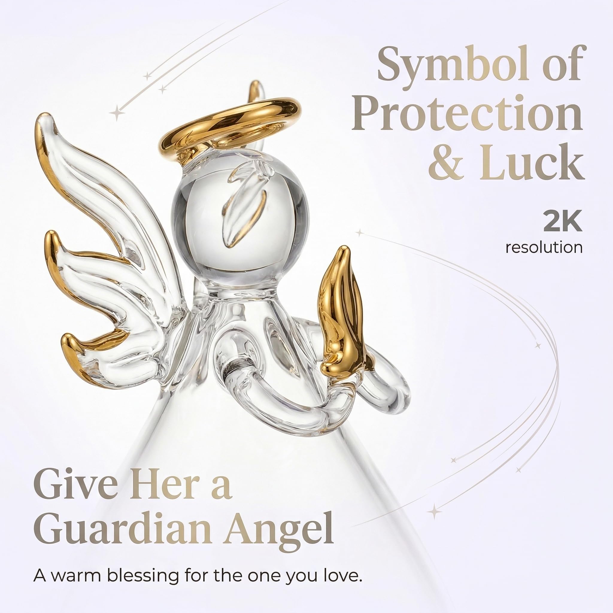 Rosa de ángel para mujer, figura de ángel de cristal preservada con luces LED, luz nocturna de cumpleaños de flor eterna para mamá, decoración perfecta para el día de la madre, San Valentín