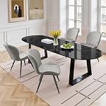 Dining Chairs Set of 4,Modern Fabric Dining Chairs Featuring Ergonomic Backrests, Thickly Padded Cushions, and Sturdy Metal Legs, Suitable for Kitchen, Living Room, and Bedroom,Brown