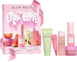 Fruit Babies Skincare Kit - Gift Set with Ceramide Facial Cleanser + BHA Toner + Vitamin C Eye Cream + Hyaluronic Acid Cream + Niacinamide Dew Drops (5 Count)