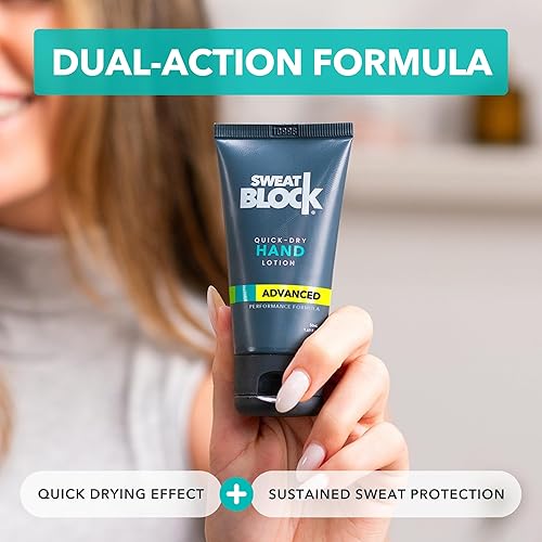 Miniatura 4 de SweatBlock Loción antitranspirante de manos para palmas sudorosas, 1.69 onzas líquidas, tamaño de viaje, tratamiento de hiperhidrosis de secado