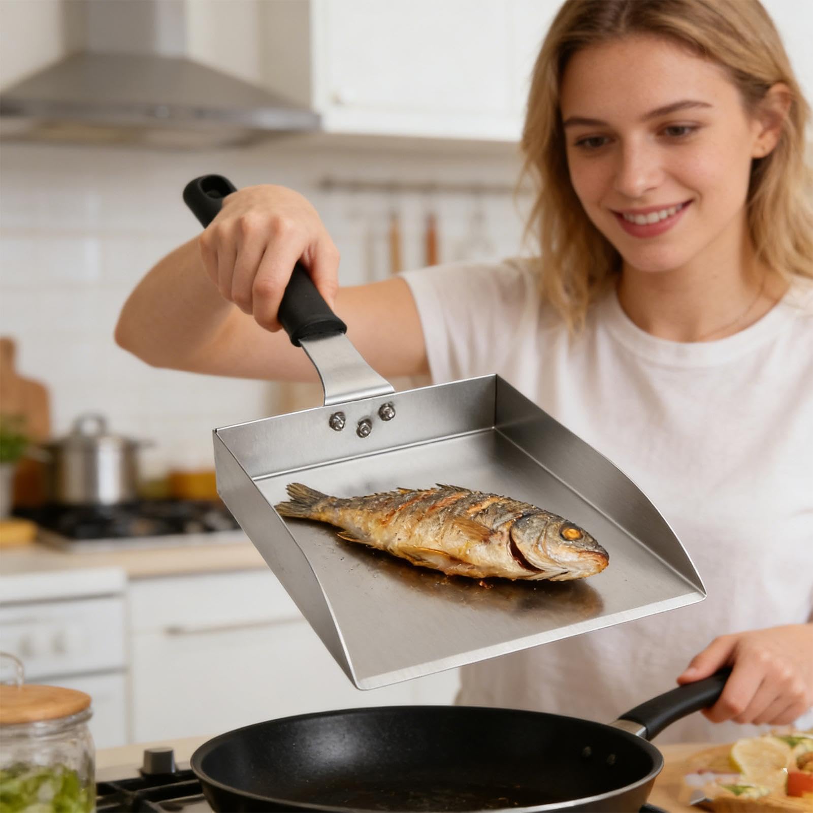 Espátula Grande Para Plancha De Cocina Pala En Forma De Cuchara Para