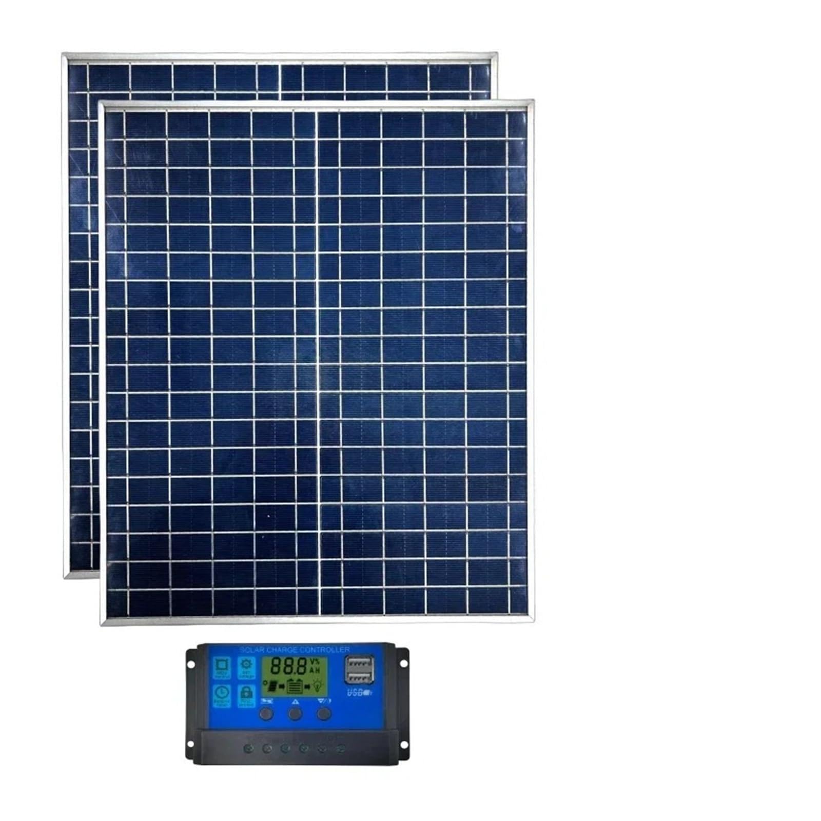 Kit de panel solar fotovoltaico de 1000W, 500W, 12V, cargador de panel solar con controlador 100A, adecuado for baterías rápidas en hogares/camping/RV(2PC Controller kiTS)