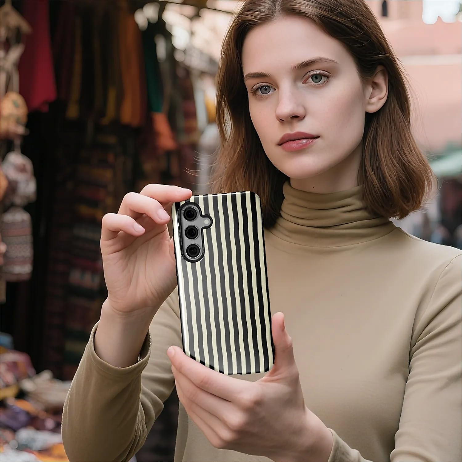 for Samsung Galaxy S25 Case,HL2 Black Stripes Hybrid 2 Layer Hard Shell Silicone Protective Pattern Design Case - Image 5