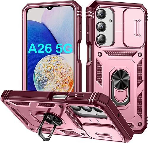 Miniatura 65 de PASNEW Funda para cámara Samsung Galaxy A15 5G, soporte metálico de grado militar, resistente a prueba de golpes, carcasa rígida para Samsung A15