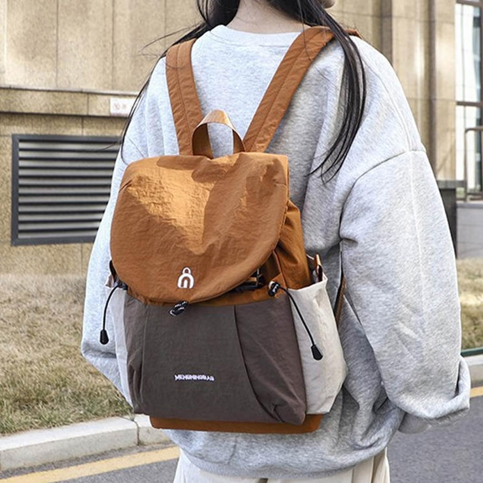 DEERWORD Donna Borse a Zaino Borsa a Zainetto Elegante Tracolla Zaini Firmate Marca Zainetti Antifurto Canvas 82122 1 pz Cachi