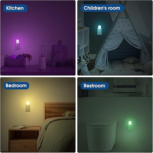 Miniatura 3 de LOHAS - Luz nocturna LED para niños, luces de noche LED enchufables para niños, 9 colores cambiantes, luz nocturna brillante con sensor de atardecer