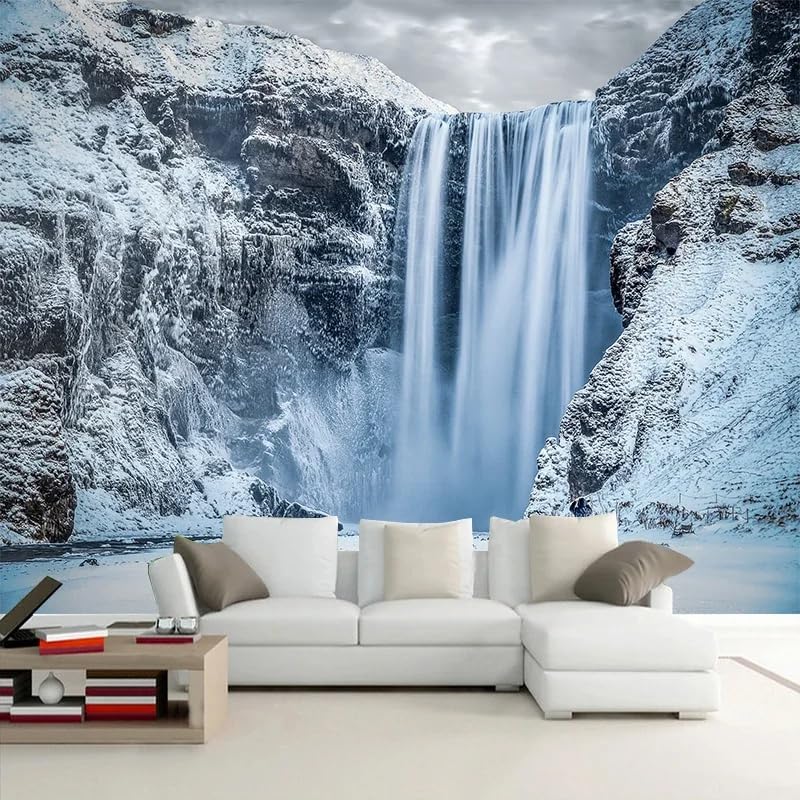 Tapisserie murale soie effet 3D cascade de montagne haut de gamme